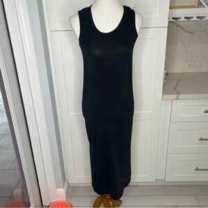 LULULEMON All Yours Tank Midi Dress Size 0 Black  Black Athletic Coastal Preppy